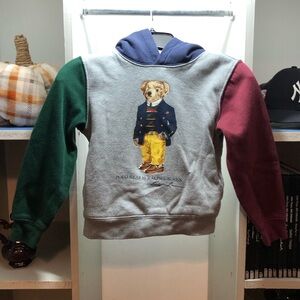 Polo by Ralph Lauren Kids Bear Graphic Hoodie - Gray, Green, Red